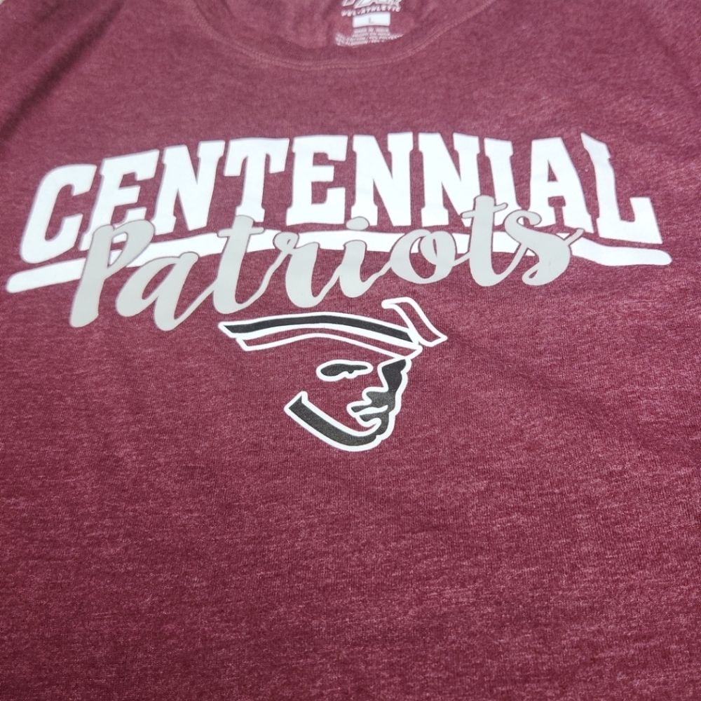 Women's Burgundy Centennial Patriots T-Shirt Size L